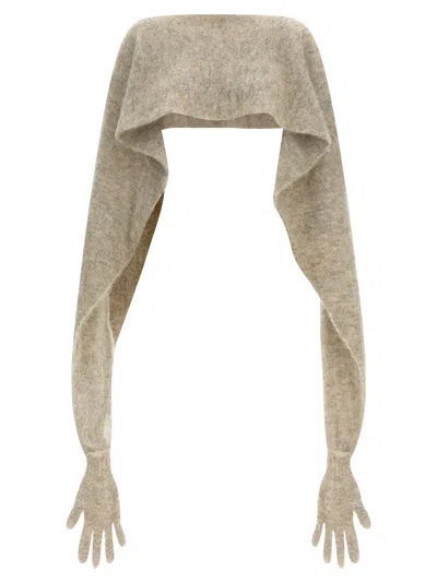 Moschino Glove Cape In Gray