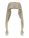 Moschino Gauze Mohair Blend Cape In Neutral