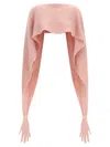 Moschino Gauzy Mohair Blend Cape In Pink