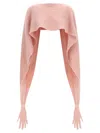 Moschino Gauzy Mohair Blend Cape In Pink