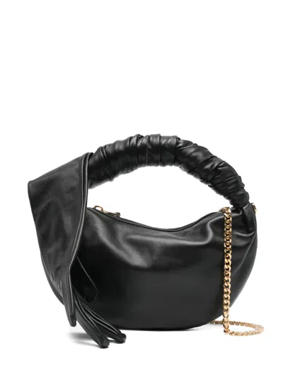 Moschino Glove-handle Leather Tote Bag In Black