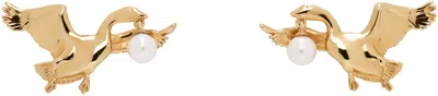 Moschino Gold Archive Goose Earrings