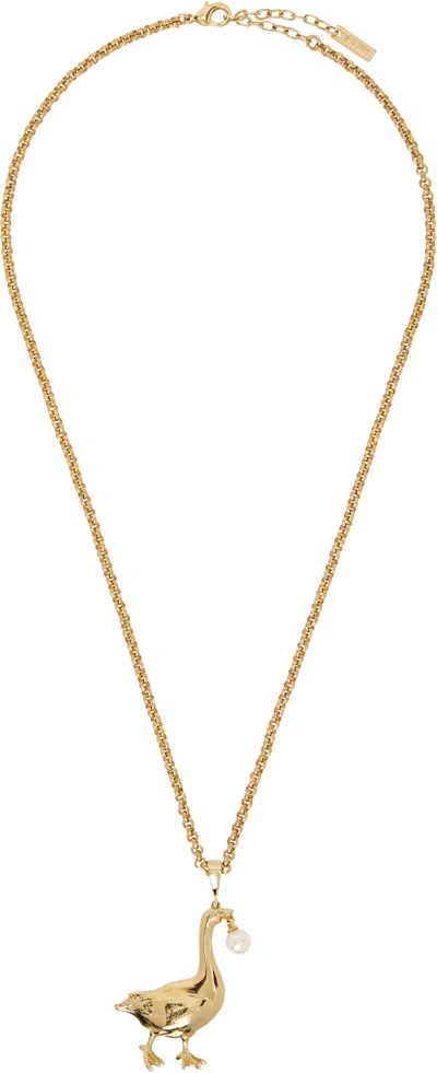 Moschino Gold Archive Goose Necklace