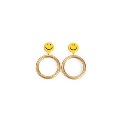 Moschino Gold Brass Earrings