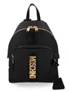 Moschino Logo-lettering Front-pocket Backpack In Black