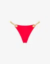 Moschino Chain Strap Bikini Bottom In Red