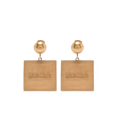 Moschino Gold Earrings Women In Neutral