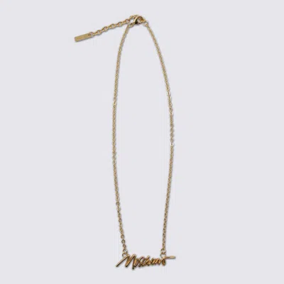 Moschino Gold Metal Necklace In Metallic