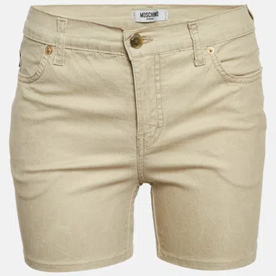 Pre-owned Moschino Gold Stretch Cotton Regular Shorts M