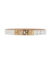 MOSCHINO MOSCHINO LOGO LETTERING LEATHER BELT WOMAN BELT WHITE SIZE 39.5 LEATHER