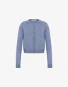 Moschino Golden M Wool And Silk Cardigan In Blue