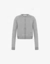 Moschino Golden M Wool And Silk Cardigan In Gray