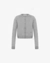 Moschino Golden M Wool And Silk Cardigan In Grey