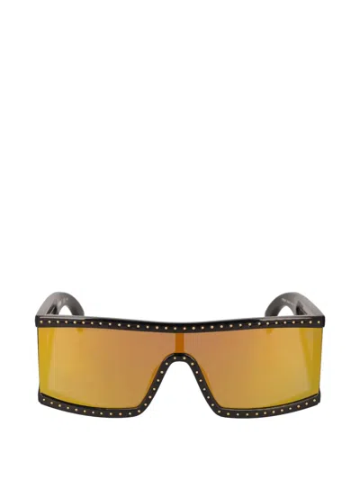 Pre-owned Moschino Golden Studded Sunglasses In Black