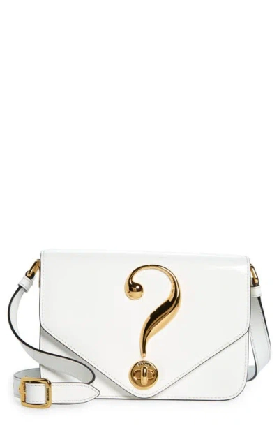 Moschino Gone Leather Crossbody Bag In A0001 White