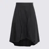 Moschino High-waisted Midi Flared Skirt With Belt Loops In Black