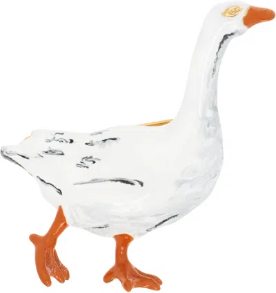 Moschino Goose Brooch In Metallic