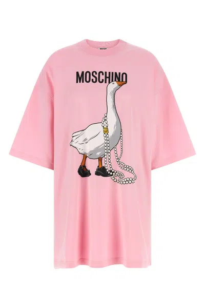 Moschino Goose Print T-shirt Dress In Pink