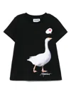 Moschino Goose-embroidered T-shirt In Black