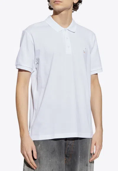 MOSCHINO GOOSE EMBROIDERY POLO T-SHIRT