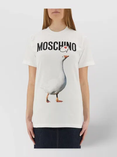 Moschino Classic Cotton T-shirts And Polos Collection In White