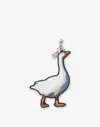 Moschino Goose Keyring In White