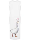 Moschino Stretch Crepe Dress Goose Patch In White