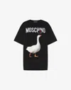 Moschino Goose Organic Cotton Jersey T-shirt In Black