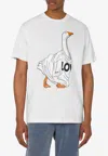 Moschino Organic Cotton Jersey T-shirt Goose In White
