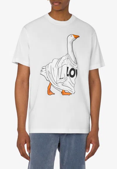 MOSCHINO GOOSE PRINT JERSEY T-SHIRT