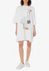 Moschino Graphic Front Print T-shirt With Ribbed Neckline In White