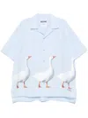 Moschino Goose-print Shirt In Blue