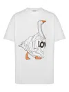 Moschino Organic Cotton Jersey T-shirt Goose In White