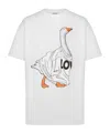 Moschino Organic Cotton Jersey T-shirt Goose In White
