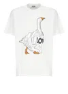 Moschino Organic Cotton Jersey T-shirt Goose In White