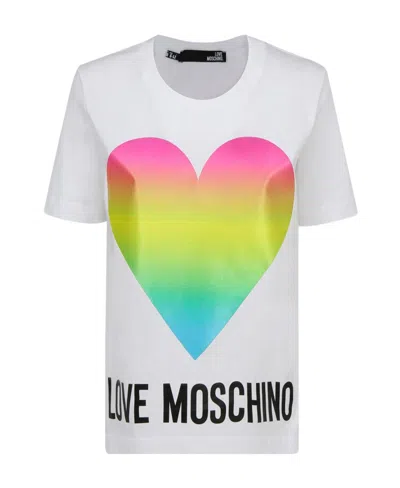 Moschino Gradient Heart-print T-shirt In White