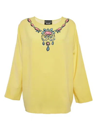 Pre-owned Moschino Grapgic-print Top