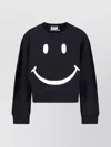 Moschino Graphic Crew Neck Long Sleeve Sweatshirt In Black