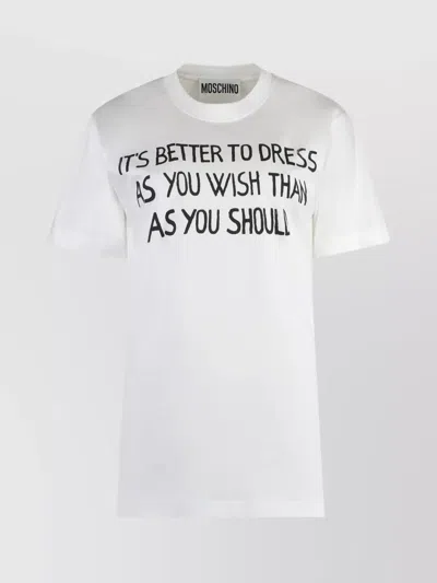 Moschino Graphic Crew Neck T-shirt In White