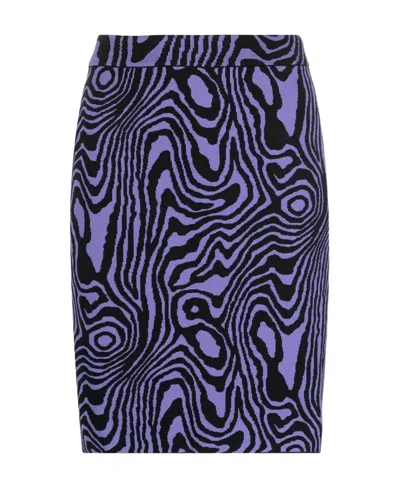 MOSCHINO GRAPHIC-PATTERN KNITTED MINI SKIRT