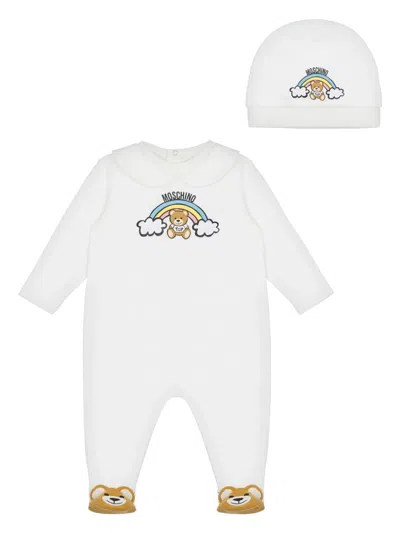 Moschino Graphic-print Babygrow Set In White
