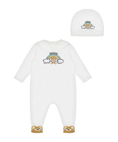 Moschino Graphic-print Babygrow Set In White