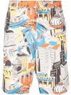 Moschino Graphic-print Bermuda Shorts In Grey