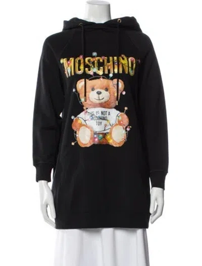 Pre-owned Moschino Graphic Print Coat In Blue