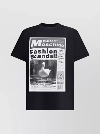 MOSCHINO GRAPHIC PRINT COTTON T-SHIRT