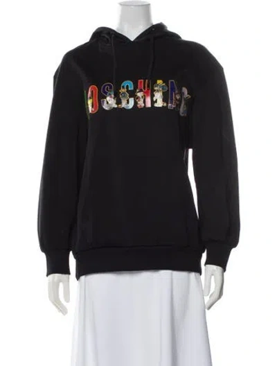 Pre-owned Moschino Graphic Print Crew Neck Hoodie In Gray