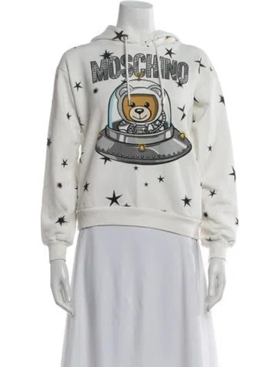 Pre-owned Moschino Graphic Print Crew Neck Hoodie In Neutral