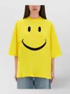 Moschino Smiley Face Graphic T-shirt In Bright Yellow Cotton In Yellow