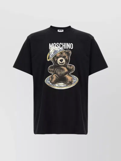 Moschino Graphic Print Crew Neck Short Sleeves T-shirt In Black