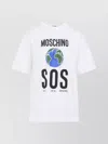 Moschino Graphic Print Crew Neck Short Sleeves Top In White